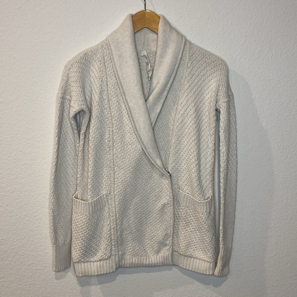 Lululemon Post Practice Women's Heathered Oatmeal Cardigan 2 - Picture 3 of 15